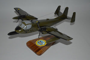 OV-1 Mohawk with SLAR pod mahogany wood airplane model