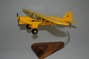 Piper Cub clear window mahogany wood airplane model