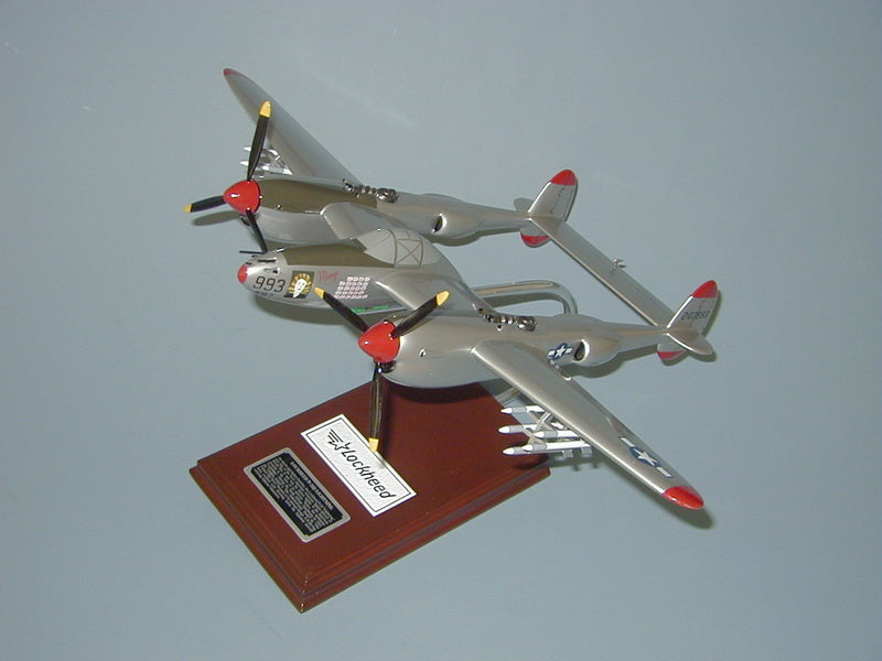 P-38 Lightning Bong model airplane mahogany wood