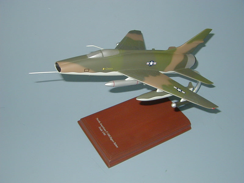 F-100 Super Sabre mahogany wood airplane model
