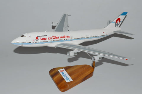 America West Airlines 747 model airplane