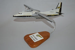 Fokker 227 Mohawk Airlines mahogany wood model airplane