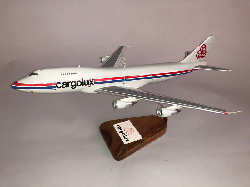 Cargolux 747 model aircraft wood