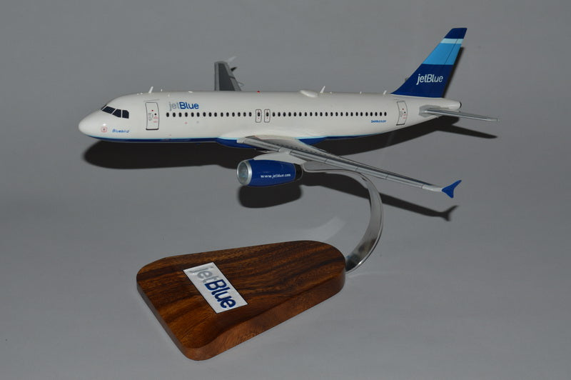 Jet Blue mahogany wood airplane model